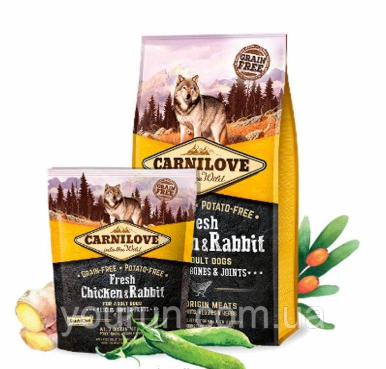 Carnilove Fresh Chicken & Rabbit for Adult dogs для дорослих собак з куркою і кроликом, 12кг