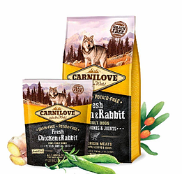 Carnilove Fresh Chicken & Rabbit for Adult dogs для дорослих собак з куркою і кроликом, 1.5 кг