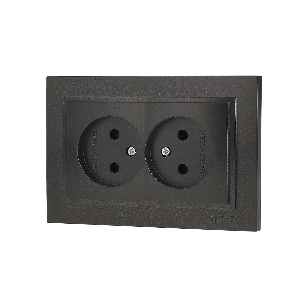 Розетка подвійна без заземлення Mono Electric DESPINA графіт 102-202005-121, фото 1