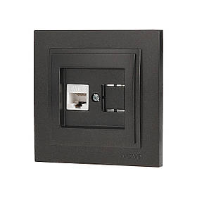 Розетка комп'ютерна RJ45 CAT6 Mono Electric DESPINA графіт 102-202005-125