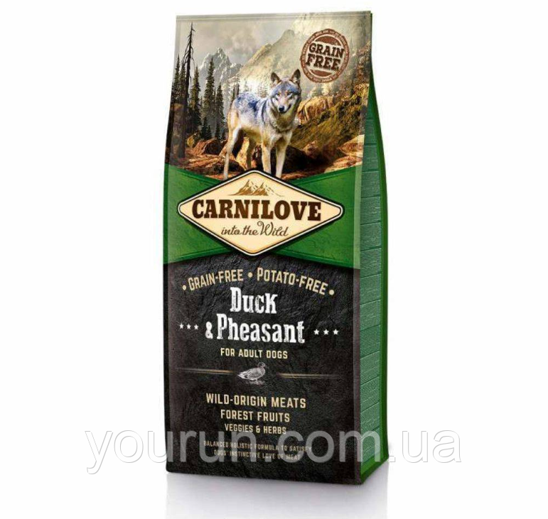 Carnilove Adult Duck & Pheasant з качкою і фазаном для дорослих собак всіх порід 1.5кг