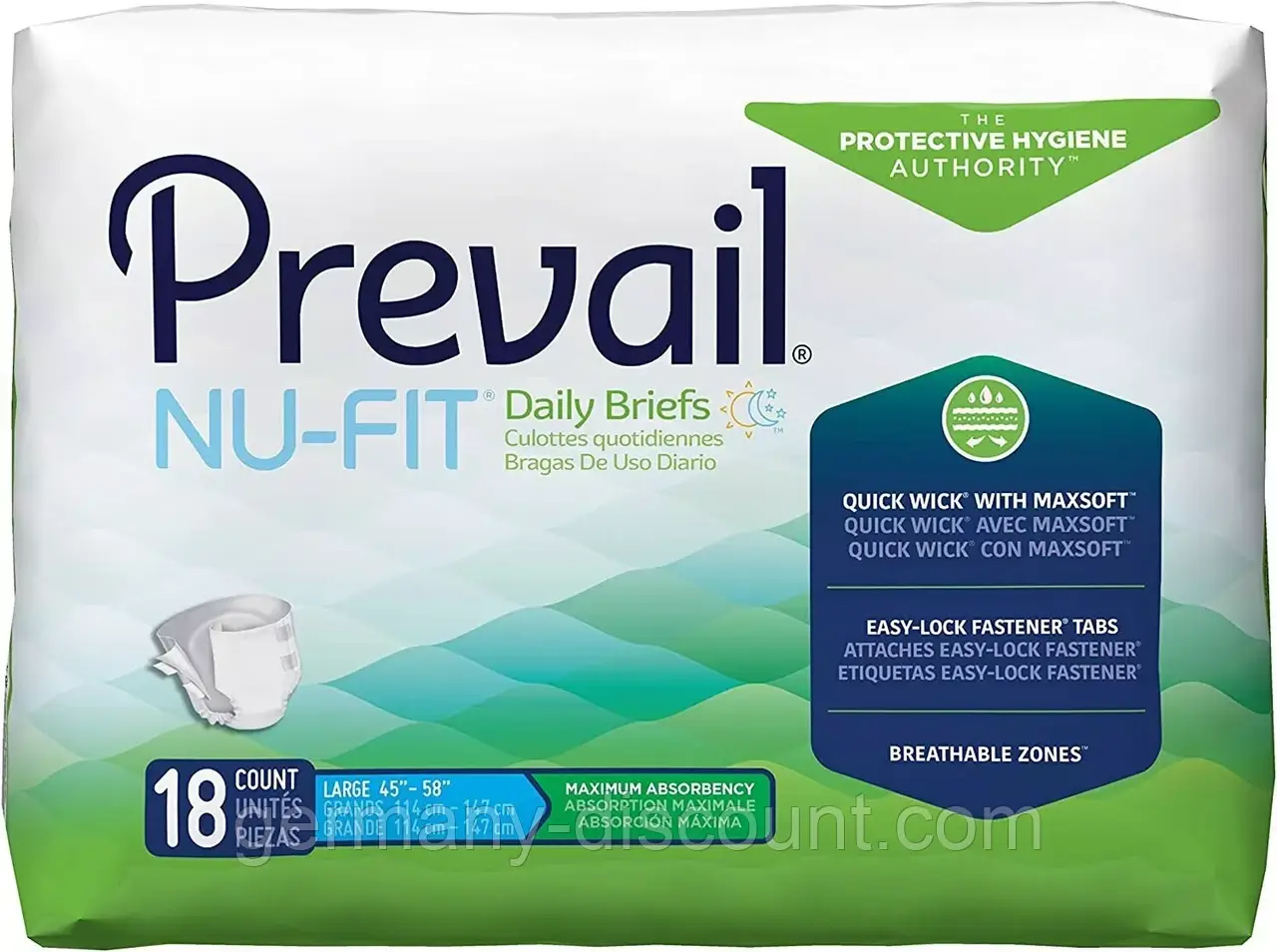 Підгузники-труси для дорослих Prevail Nu-Fit L 18шт