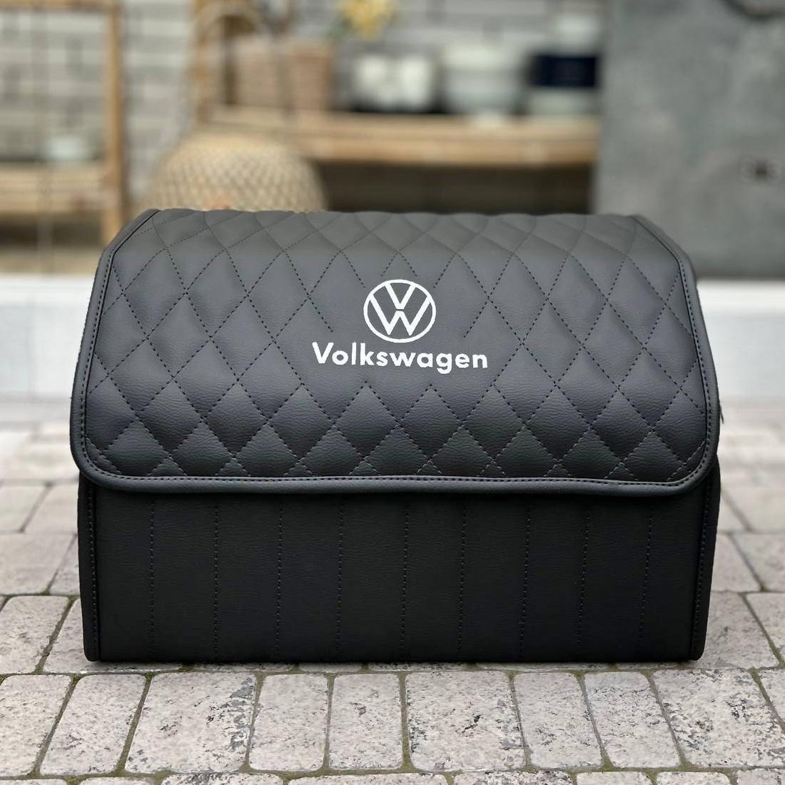 Преміум органайзер у багажник з вишивкою Volkswagen, чорний, 50 см, фото 1