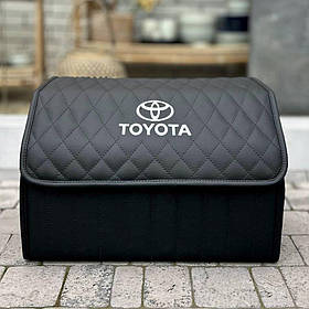 Преміум органайзер у багажник з вишивкою Toyota, чорний, 50 см