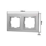 Рамка двомісна горизонтальна Mono Electric DESPINA срібло 102-210000-161, фото 2