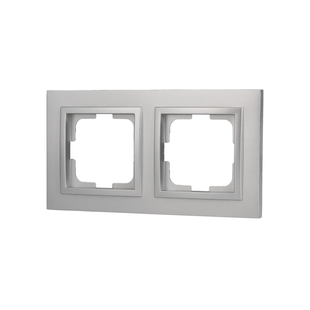 Рамка двомісна горизонтальна Mono Electric DESPINA срібло 102-210000-161, фото 1