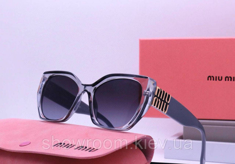 Жіночі сонцезахисні брендові окуляри Miu 3101 grey