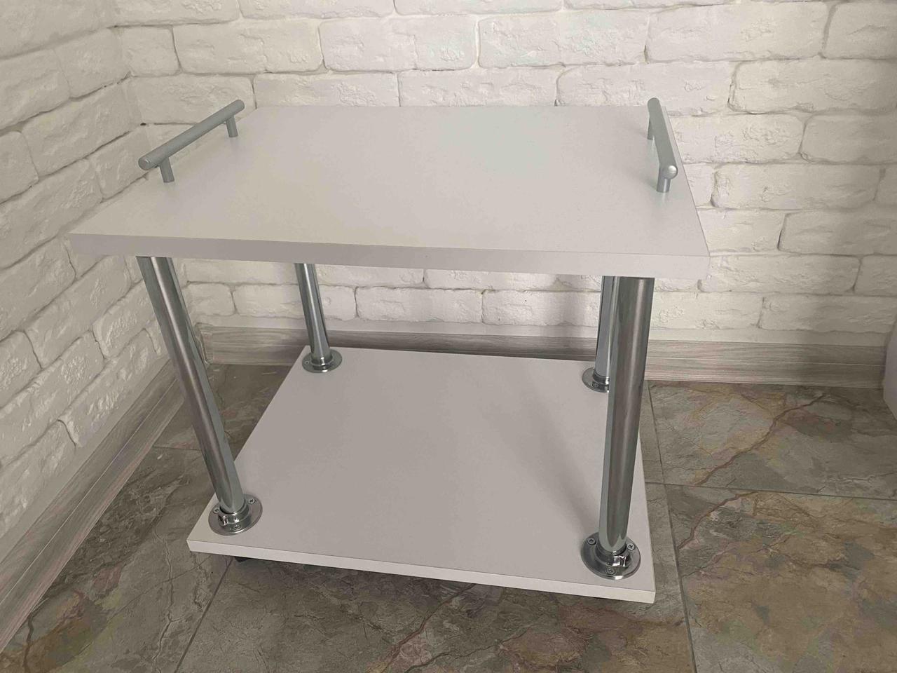 Косметологічний візок з двома полицями,білий, фото 1