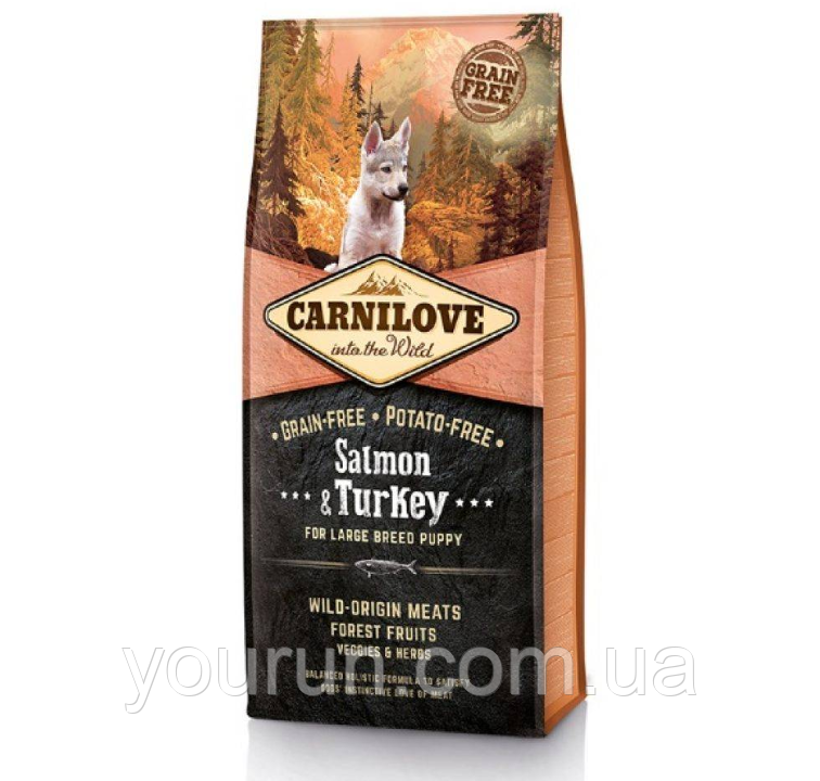 Carnilove Puppy Large Salmon & Turkey з лососем та індичкою для цуценят великих порід 12кг