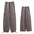 Підліткові штани карго з кишенями для дівчинки двунитки, фото 2