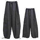 Підліткові штани карго з кишенями для дівчинки двунитки, фото 3