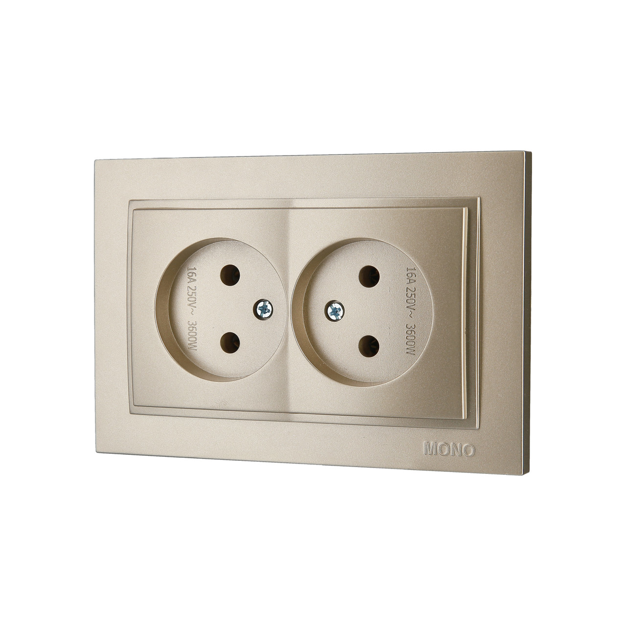 Розетка подвійна без заземлення Mono Electric DESPINA титан 102-222205-121, фото 1