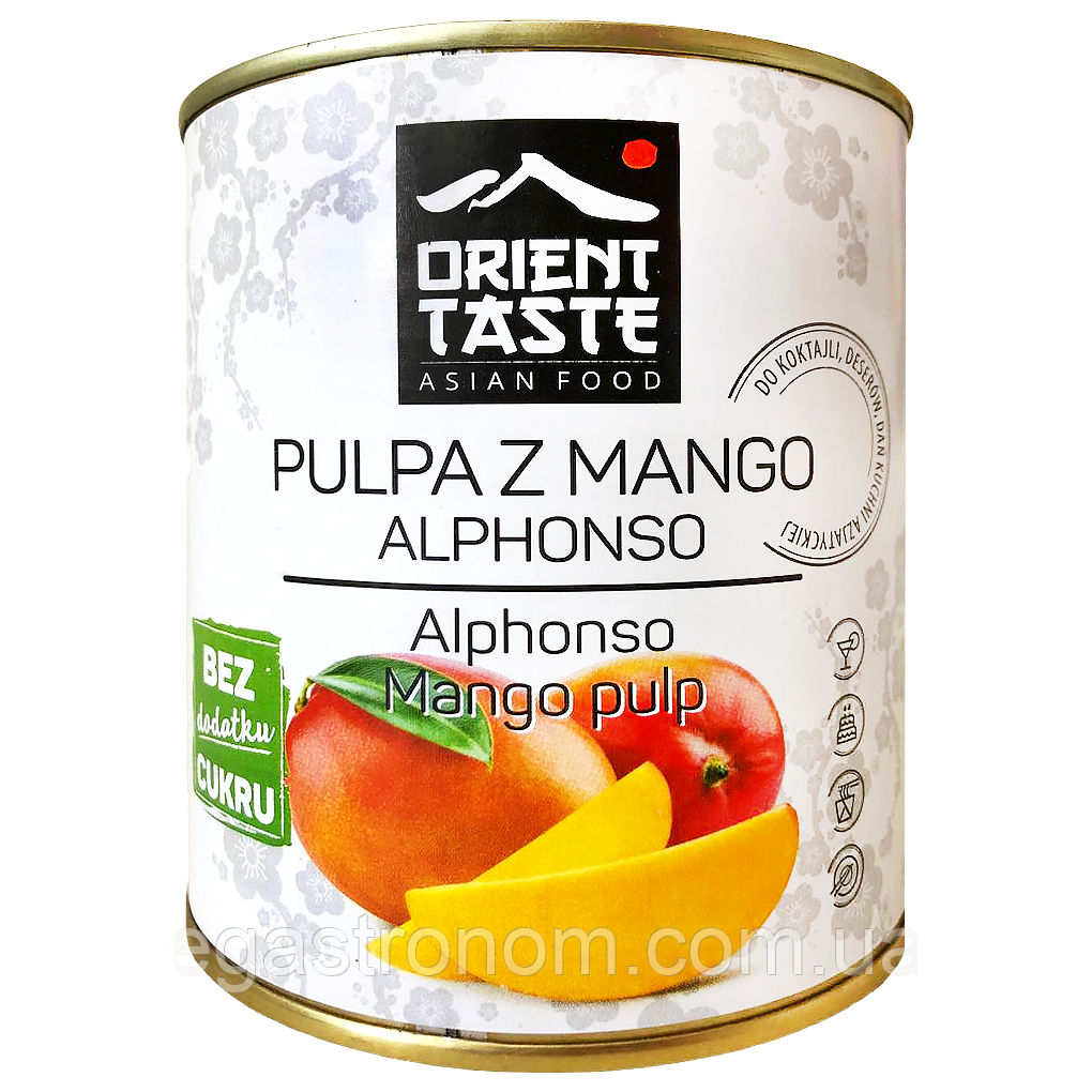 Польпа з манго без цукру Оріент Тасте Orient Taste ж\б 850g 6шт/ящ (Код: 00-00017402)