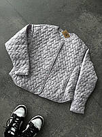 Жіноча невагома куртка на кнопках з цікавою стежкою в формі сердець плащівка Лаке на сінтипоні 42-46