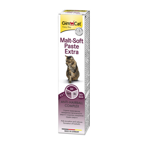 Паста GimCat Every Day Malt-Soft Paste Extra для котів, виведення шерсті зі шлунку, 20 г (*)