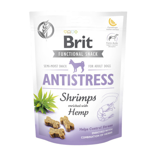 Функціональні ласощі для собак Brit Care Functional Snack Antistress Shrimps з креветками, 150 г (*)
