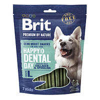 Ласощі для cобак великих порід Brit Premium Dental Snacks L з колагеном і спіруліною 250 г (*)
