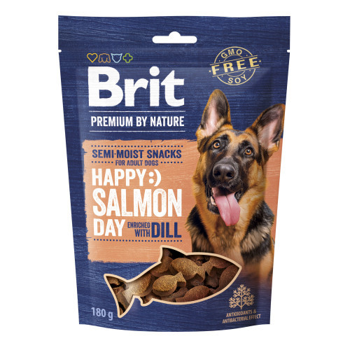 Ласощі для cобак Brit Premium Semi-moist Snacks Salmon with Dill напіввологі з лососем і кропом 180 г (*)