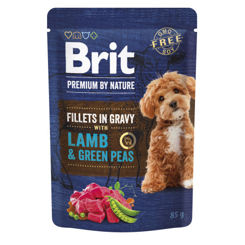 Корм вологий Brit Premium Fillets in Gravy Lamb & Green Peas для собак малих порід філе в соусі ягня і зелений горошок 85 г (*)