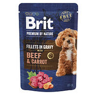 Корм вологий Brit Premium Fillets in Gravy Beef & Carrot для собак малих порід філе в соусі яловичина і морква 85 г (*)