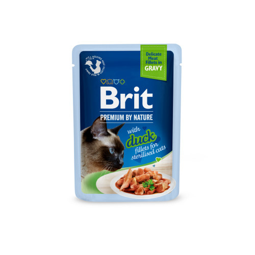 Корм вологий Brit Premium Delicate Fillets in Gravy Duck for Sterilised для стерилізованих котів філе в соусі качка 85 г (*)