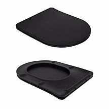 Унітаз підлоговий Qtap Scorpio Ultra Quiet Black Matt Rimless, фото 4