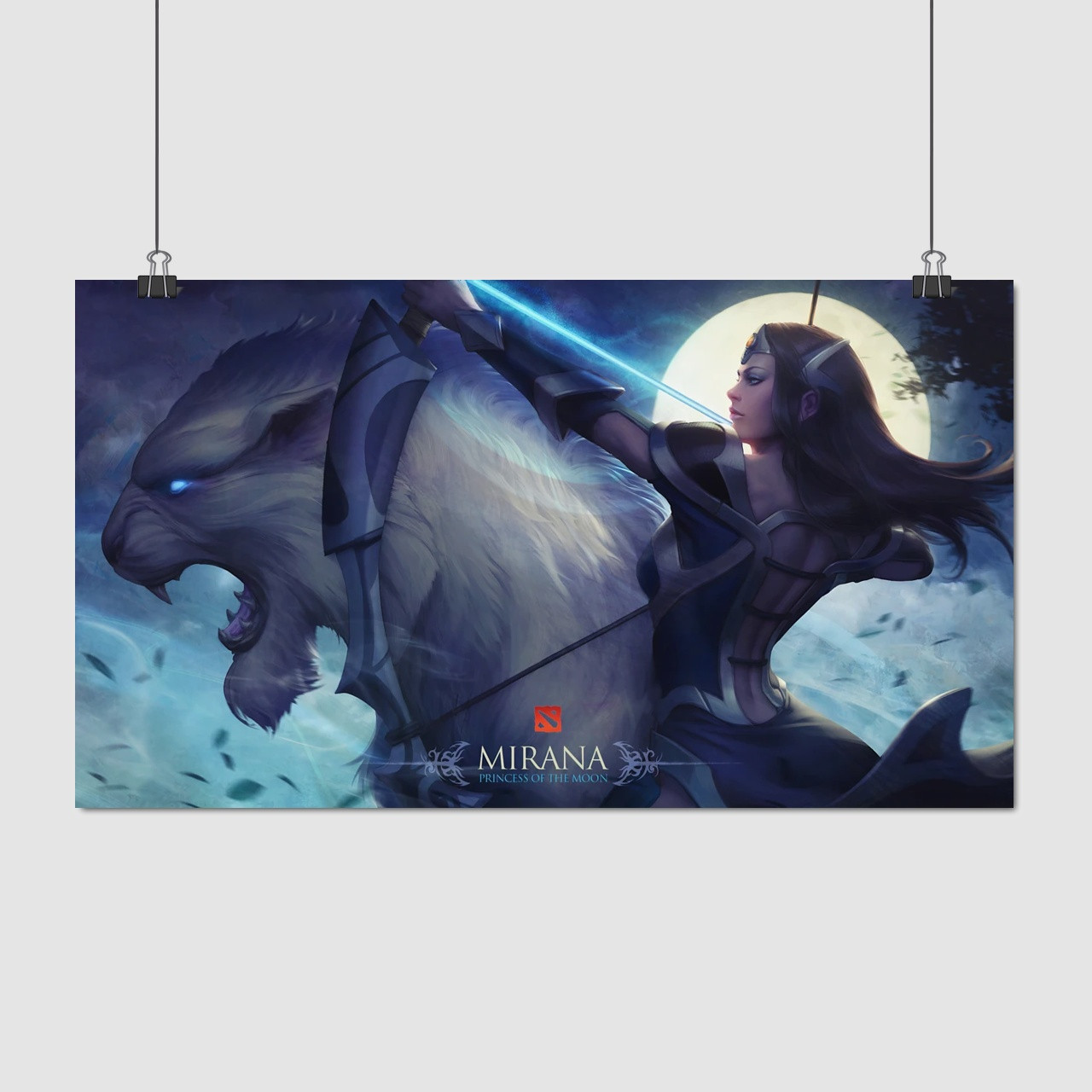 Плакат "Дота 2, принцеса Місяця Мірана, Mirana, Dota 2", 34×60см