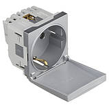 Розетка силова із заземленням Efapel Quadro Шуко, з кришкою, 16А, 250V, алюміній, фото 2