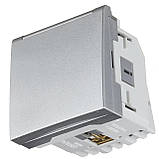 Розетка силова із заземленням Efapel Quadro Шуко, з кришкою, 16А, 250V, алюміній, фото 4