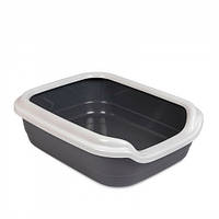 Туалет Природа «Comfort L» для котів, 49х39х15 см (сірий) (*)