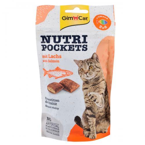 Вітамінні ласощі GimCat Nutri Pockets для котів, лосось, 60 г (*)