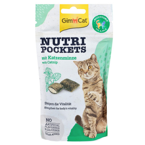 Вітамінні ласощі GimCat Nutri Pockets для котів, котяча м'ята і мультивітамін, 60 г (*)