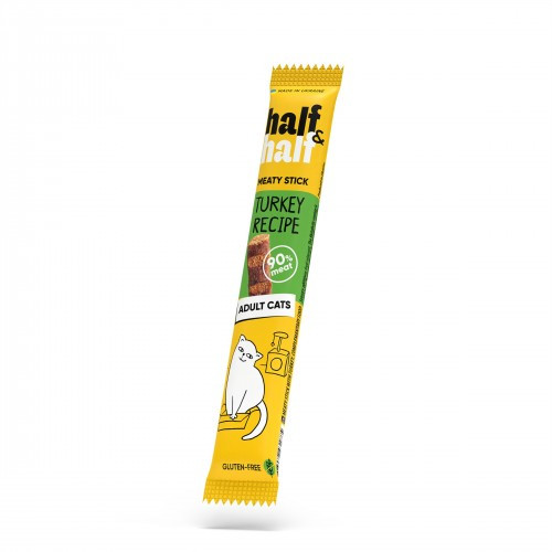 Ласощі для котів Half&Half у формі м'ясних паличок з індичкою, 5 г (*)