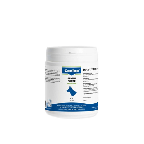 Вітаміни Canina Biotin Forte Tabletten для собак, інтенсивний курс для шерсті, 200 г (60 табл) (*), фото 1