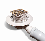 Трап для душу горизонтальний із сухим закривом Decor 2047 Бронзовий