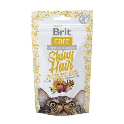 Функціональні ласощі Brit Care Shiny Hair з лососем для котів, 50г (*)