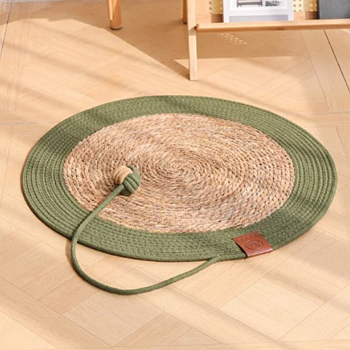 Килимок для котів з натуральних матеріалів, діаметр 50 см, зелений