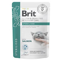 Корм вологий Brit GF VD Care Sterilised для котів з лососем 85 г (*)
