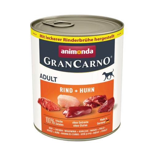Вологий корм Animonda GranCarno для дорослих собак, з яловичиною та куркою, 800 г (*)
