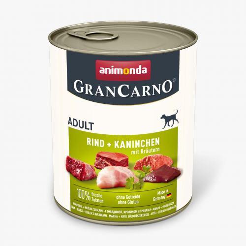 Вологий корм Animonda GranCarno для дорослих собак, з яловичиною, кроликом і травами, 800 г (*)