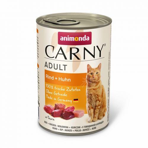 Вологий корм Animonda Carny для дорослих котів, з яловичиною та куркою, 400 г (*)