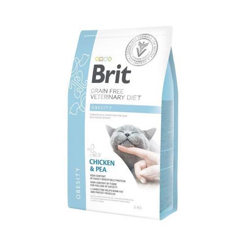 Сухий корм Brit GF VetDiet Cat Obesity для котів, при зайвій вазі та ожирінні, з куркою та горохом, 2 кг (*), фото 1