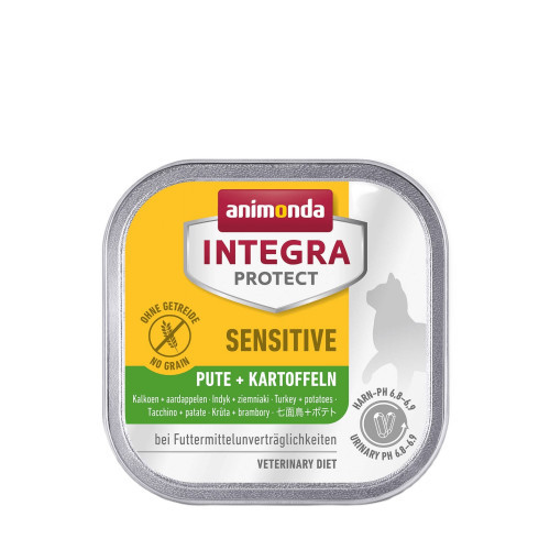 Корм вологий ветеринарний для котів Integra Protect Sensitiv Turkey + Potatoes з харчовою непереносимістю, індичка і картопля, 100