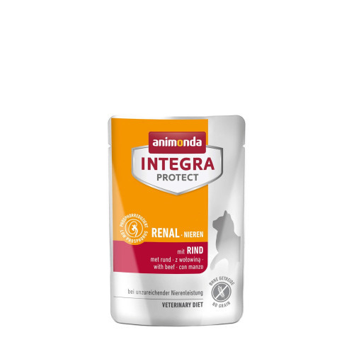 Корм вологий ветеринарний для котів Integra Protect Renal pouches with beef при хворобах нирок, з яловичиною, пауч, 85 г (*)