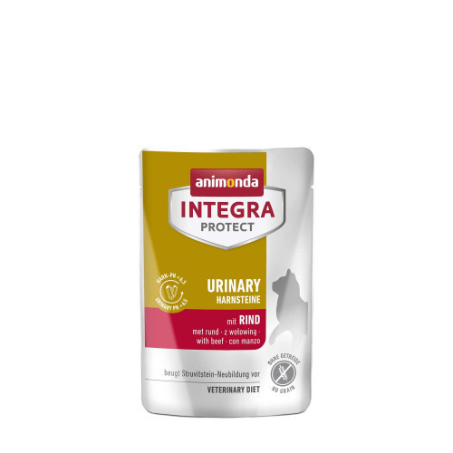 Корм вологий ветеринарний для котів Integra Protect Urinary Struvit при сечокам'яній хворобі, з яловичиною, пауч, 85 г (*)