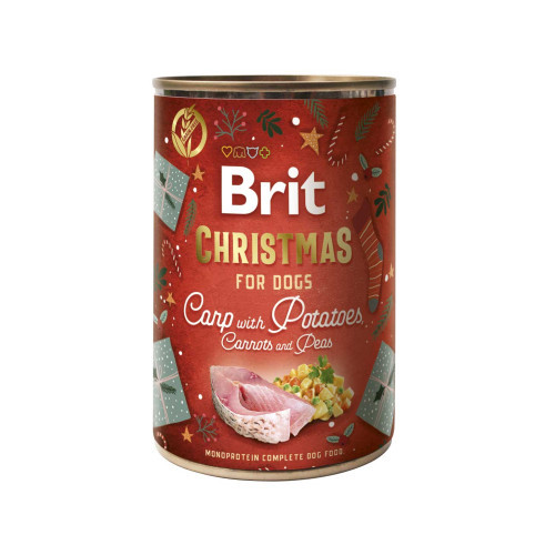 Корм вологий для собак Brit Mono Protein Christmas Carp with Potatoes різдвяна вечеря з коропом і картоплею 400 г (*)