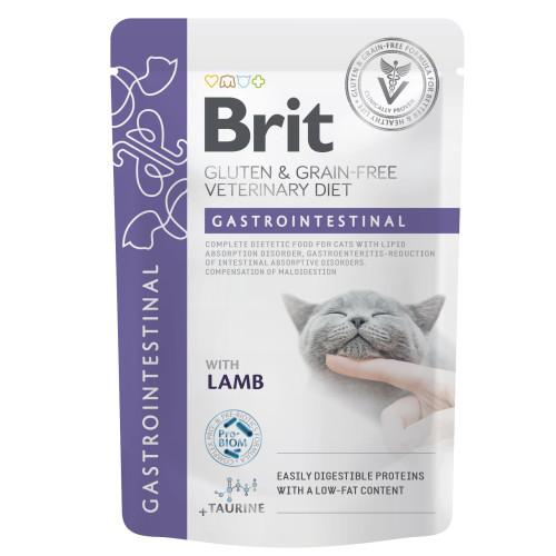 Корм вологий Brit GF VD Gastrointestinal для котів з ягням 85 г (*)
