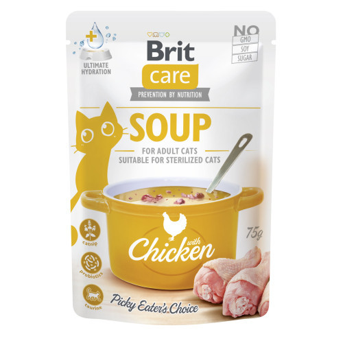 Корм вологий "Суп для котів Brit Care Soup with Chicken з куркою", 75 г (*)