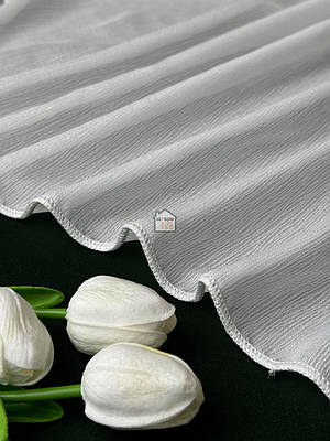 Тюль гардина матова "шовкова з фактурою дрібної хвилі", колір білий