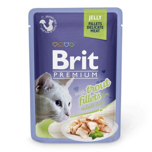 Вологий корм Brit Premium Cat Pouch для котів, філе форелі в желе, 85 г (*)